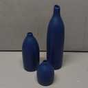 Matte Blue Vase Set Navy Blue Decor Coastal Decor Vases for Kitchen Island Living Room Office Table Fireplace Mantle Decorations & Bathroom Shelf Decor Centerpiece Table Decorations Ceramic