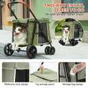 Medium Dog Stroller, Dual Entry One-Touch Folding,Small and Medium Pet Stroller,360 Rotating Front Wheels,80 lbs Weight Capacity for Outdoor Travel and Elderly Dogs - Green