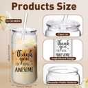 24 Set Thank You Gifts Employee Appreciation Gifts 16 oz Plastic Coffee Cups Bulk Reusable Inspirational Cups with Lid and Straw for Office Coworkers Valentines(Thank You), 5.51 X 2.76 inches
