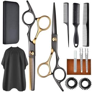 13 PCS Hair Cutting Scissors Shears Kits，Professional Haircut Scissors Kit with Cutting Scissors，6.5 Inches Hair Cutting Scissors Kit for Men/Women/Kids/Salon & Home