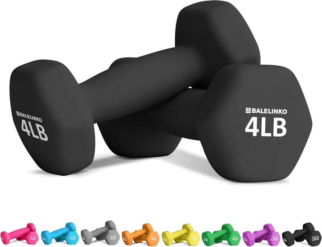 Balelinko Rubber Grip Encased Dumbbell Cast Iron Weight with Anti-Slip Handle Dumbbell -Strength Training Equipment - Home Gym Accessories - Full Body Workout - Muscle Building (Black)