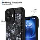 Ufbara Compatible with iPhone 16 Case for Women Men, Cute White Flower