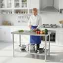 Stainless Steel Table Prep & Work 20 x 32 Inches, NSF Commercial Heavy Duty Table with Undershelf and Galvanized Legs for Restaurant, Home and Hotel
