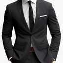 Wangyue 2 Piece Suit Men Slim Fit Suits for Mens One Button Men Suit Slim Fit Wedding Groomsmen Prom Homecoming Suits, L