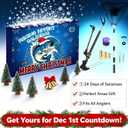 Fishing Tackle Advent Calendar 2025 for Men Teen Boys - 24 Days Christmas Countdown with Lures, Tackle, Tools - Surprise Christmas Fishing Tackle Box Xmas Gifts for Fisherman, Dad, Husband, Boyfriend