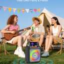 Bluetooth 5.4-Portable Karaoke Machine for Adults with 2 Wireless UHF Microphones, 7 Dynamic Lights Mode Speaker Coaxial PA System,Supports TF/SD/USB,AUX in,FM,REC-Upgrated Sound Quality (168-white)