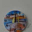 jomparis Wall Clock Battery Operated Beach Coastal Theme Indoor Outdoor Waterproof Decor for Bathroom Bedroom Paito Pool Home (8 Inch, Blue)