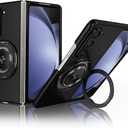 Compatible with Samsung Galaxy Z Fold 5,Magnetic Stand Ring Holder Shockproof Slim Cell Cover Protective,Phone Cover Case for Samsung Galaxy Z Fold (Black)