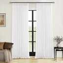 Pleated Linen White Curtains 96 Inches Long 2 Panels Set for Living Room Bedroom Neutral Farmhouse Cotton Linen Blend Back Tab Memory Shape Pinch Pleat Ceiling to Floor Window Curtain Snow White 8 Ft