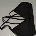 YEOREO Workout Sports Bras for Women Padded Strappy Open Back Gym Bra Light Impact Criss Cross Yoga Crop Top (Medium, Black)