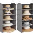 Wesiti 2 Pack Oversized Sun Hat Storage for Closet Hat Hanging Organizer 20 Inch 10 Shelf Large Hats Rack Cowboy Organization Storage for Wide-brimmed, Sun, Cowboy, Fedora Hats Holder Collection