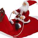 DULRLLY Christmas Santa Dog Clothes Funny Santa Claus Riding Deer Pet Costumes for Dogs Soft Comfortable Christmas Dog Costumes Santa Claus Pet Cosplay Costume for Puppy Dogs Cats(XL)