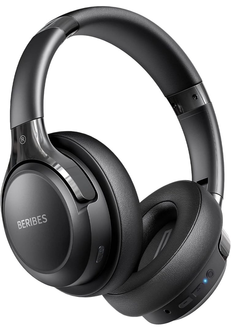 BERIBES Bluetooth Headphones Over Ear, 65H Playtime and 6 EQ Music Modes Wireless Headphones with Microphone, HiFi Stereo Foldable Lightweight Headset, Deep Bass for Home Office Cellphone PC Ect.
