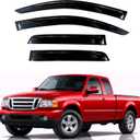 KPY Rain Guards Fit for 1999-2011 Ford Ranger SuperCab, Out-Channel Window Visors Vent Deflectors 4PC, Truck Accessories for 1999-2010 Mazda B2300/B4000, 1999-2008 Mazda B3000 (Extended Cab Only)