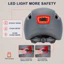 Adult Bike Helmet with Light - Dual Certified for Bicycle Scooter Skateboard Road Cycling Skating Helmet (Medium, Matte Gray)