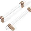 Glass Crystal Drawer Pulls 5 Inch, Champagne Bronze Cabinet Pulls Brass Cabinet Handles128mm,5 Pack