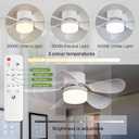 Socket Fan Light with Remote Control, Portable Small Ceiling Fans with Lights for Bedroom, Kitchen, Living Room, with Dimming Function, 1000 Lumens, Screws into E26/E27