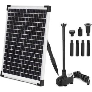 Eco Friendly Solar Fountain Water Pump Kit 25W 410GPH Submersible Power Pump and 25W Solar Panel for Solar Fountain, Fish Pond Ventilation, Hydroponics, Garden Decoration, Aquatic Cultures