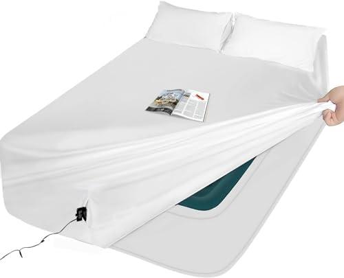 AEHISDHIE Air Mattress Sheets - 2 Pieces Set - Suitable for Inflatable mattresses 18 inches deep - can be inflated Without disassembly, Convenient, Sturdy, Easy to use air Bed Sheet (White, Twin)