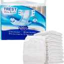 TREST Elite Briefs for Men and Women, Overnight Diapers for Incontinence, Elite Absorbency, Comfortable, Odor Neutralizing and Secure Fit with 2 Wide Tabs - White, X-Large (Pack of 10)