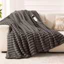 Heated Blanket Electric Throw 50x60 Inch - Thick Striped Flannel Electric Blanket,10 Heating Levels, 1-12 Hours Auto Off, Fast Heating Heating Blanket with Overheat Protection.