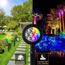 T-SUNUS RGB Solar Landscape Spotlights Christmas, Color Changing Spot Lights Waterproof IP65 Garden Pond, 180 Adjustable Halloween Wall Tree Light Separately Installed for Outdoor Indoor 2 Pack