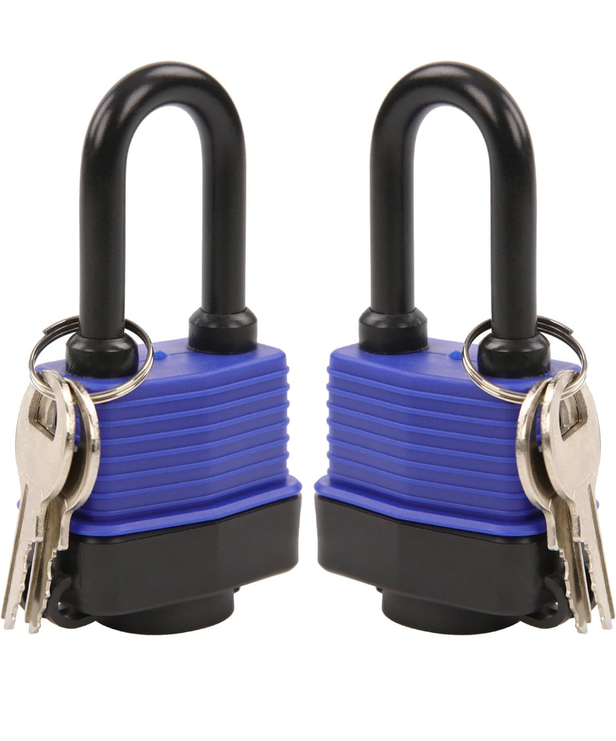 SEPOX® Heavy-Duty 44mm 1.75" Out-Door Padlock Keyed-Alike, Water-Resistant Cover, Steel Lock with Same-Key, Extra-Long-Shackle Anti-Rust, Brass Cylinder for Boat, Fishing, Marine, Fence