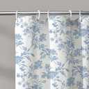WOUVMA Long Shower Curtain Blue Floral Cotton Cottagecore Shower Curtain for Bathroom 72" W x 78" L