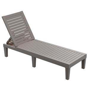 HOMSHADE Chaise Lounge Chair Outdoor - 5 Positions Adjustable Backrest, Waterproof, Easy Assembly, with 330lbs Weight Capacity for Pool, Resin (Grey)  Size : 84.5x63.5x32 CM