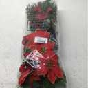 Hotop 6 Pcs Christmas Artificial Poinsettias Florals 19.6 Inch Large Christmas Poinsettia Decorations Red Green Christmas Flower Picks Stem for Christmas Tree Ornament Wreath DIY Xmas Party Decor