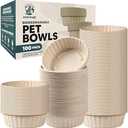 EcoWag 100-Pack 28oz Biodegradable Pet Bowls Refills - Compostable Food & Water Dishes for Dogs & Cats, Heavy-Duty Disposable Paper Bowls Fit EcoWag Silicone Base for Easy, Mess-Free Feeding
