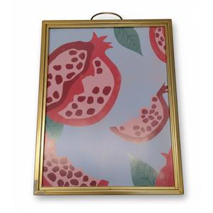 Modern Pop Fruits Abstract Gold Floater Framed Canvas Wall Art 11 x 14 in