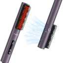 Straightening Brush,Hair Straightener Brush for Women with Negative Ions Cool Air 30S Fast Heating Dual Voltage Flat Iron for Thick Curly Hair