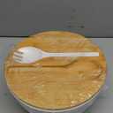 ShineMe Large Salad Bowl with Lid, Bamboo Fiber Salad Serving Bowl Set with Utensils, 9.8inches Mixing Bowl with Servers, Solid Bamboo Wooden Bowl for Candy, Salad, Fruits, Vegetables and Pasta(White)