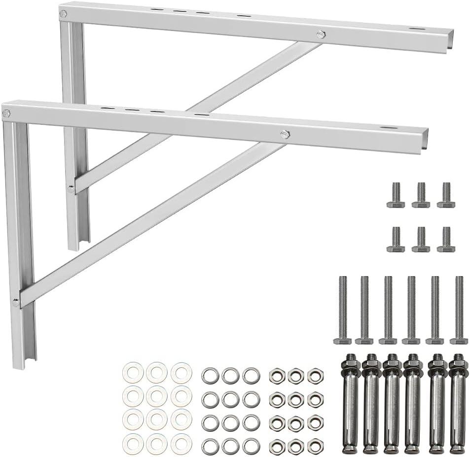 Wall Mounting AC Brackets up to 440lb/200kg Split Air Conditioner Bracket 21 5/8" Lx16 H Bracket Air Conditioner Bracket Set Adjustble 9000 Btu to 36000 Btu