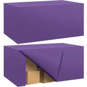 Ascoza 2 Pack Fitted Tablecloth for 6 Foot Rectangle 72 x 30 Inch Purple Table Covers Water Resistant Polyester Cloth for Folding, Parties,Display, Trade Show (Purple)