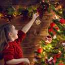 Cabilock 6 Pcs Gold Star Ornaments, Hanging Star Ornaments for Christmas Tree Christmas Tree for Holiday Wedding Party Festive Embellishments