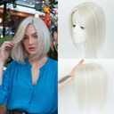 Hair Toppers For Women Platinum Blonde Color Real Human Hair Natural Looking Toppers HairPieces For Women Solve Slightly Hair Loosing