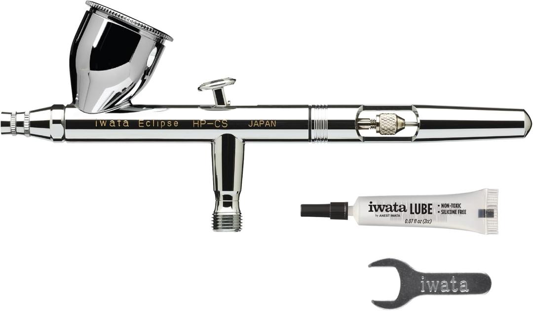 Iwata Eclipse HP-CS Airbrush - Gravity Feed Dual Action, High-Flow Atomization for Fine Detail to Wide Coverage  E3 Nozzle, 0.24 oz Cup  Ideal for Artists, Model Painting, Cosplay & More
