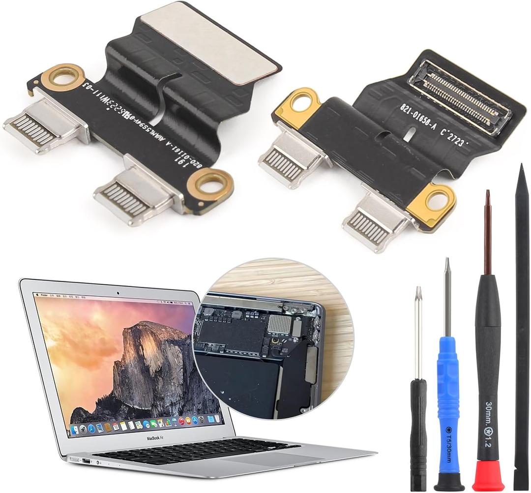 Compatible with Mac Book Air 13" A1932 2018 2019 DC in Power Jack Connector for MacBook Air 13" A2179 A2337 2020 I/O USB-C Board Charging Port Replacement Assembly Accessories with Repair Tools