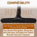 Universal Vacuum Floor Brush Attachments for Shark Vacuum Brush 12 inch - Vacuum Attachments and Brushes for Shark Rainbow Shop vac and Miele and Dyson Vacuum(12 Inch with Wheels,360)