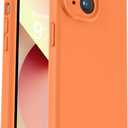 Vooii Compatible with iPhone 13 Case, Liquid Silicone Upgrade [Camera Protection] [Soft Anti-Scratch Microfiber Lining] Shockproof Phone Case for iPhone 13 6.1 inch - Bright Orange