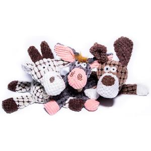 Dog Toys Farm Animal 3-Pack, Puppy Toys with Squeaker and Rope, Cute Stuffed Plush Dog Toy for Small Dogs, Durable Corduroy, 10 Inches Height, 3 Inches Width