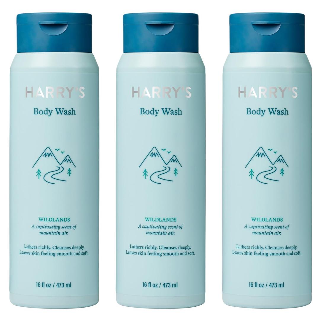 Harry's Men's Body Wash Shower Gel - Wildlands, 16 Fl Oz (Pack of 3)
