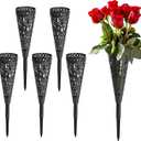 12 inch 6 pcs Grave Vase,Memorial Floral Vase, Cemetery Grave Cone Flower Holder, Cemetary Vase with Spike for Grave Decorations,Grave Lawn Memorial(Cone, 6)
