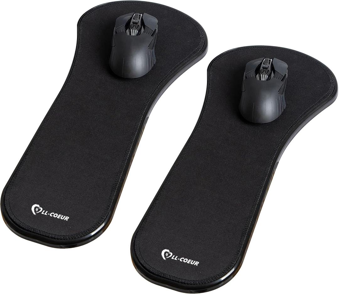 LL-COEUR 2 Pack Arm Support Wrist Rest for Table and Chair, Ergonomic Armrest Desk Extender, Multifunctional Computer Mouse Pad Holder (2 x Black), 17.7l X 7.9w Inches