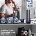 Travel Kettle, Dual Voltage Portable Electric Kettle 110V-220V-240V Smart Small Water Boiler 370ML for Tea & Coffee, 316 Stainless Steel, 6 Temperature Control and LCD Display, for Global Use