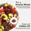 Charcuterie Board Set - 2 Pieces with Knife Set, Premium Acacia Wood Cheese Boards, Puzzle Shaped Serving Tray, Wedding & Bridal Shower Gift, Valentines Day Gifts