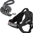 AUROTH Dog Harness and Leash Set, Soft Padded Service Dog Vest with 5.25FT Dog Leash, No Choke, Easy On Pet Vest, Adjustable Reflective No Pull Pet Vest Medium Sized Dog, Easy Walking and Training