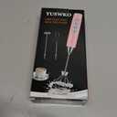 YUSWKO Pink Milk Frother Handheld with 3 Heads, Coffee Whisk Drink Foam Mixer with USB Rechargeable 3 Speeds, Electric Hand Frother for Latte, Cappuccino, Hot Chocolate, Egg